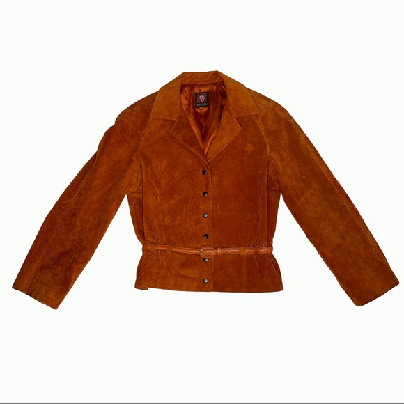 Vintage 1970s Anne Klein Burnt Orange Suede Jacket - Picture 4 of 5